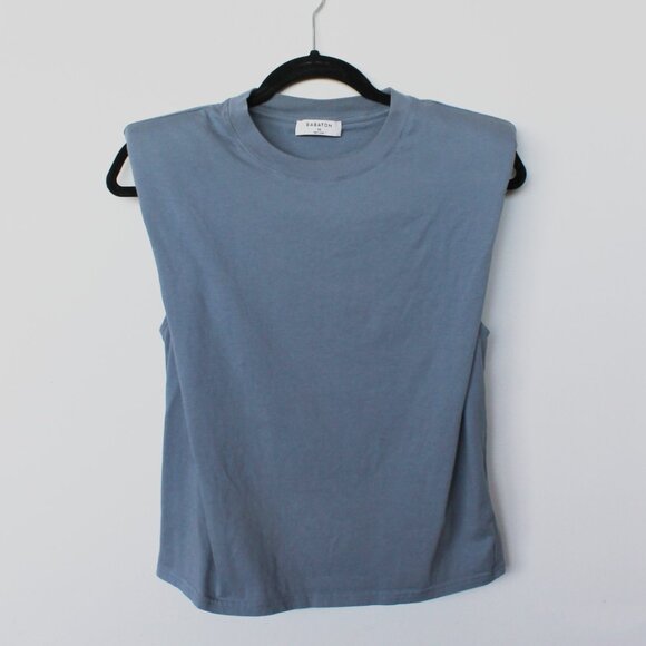 Babaton Shoulder Pad Tank ~ XS ~ 2021 ~ Muted Blue Grey - Picture 6 of 7